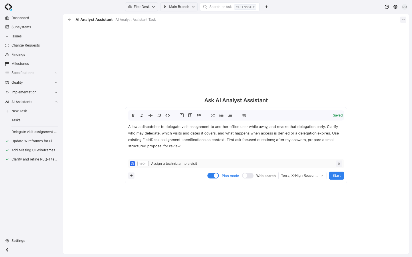 Start with a delegation idea