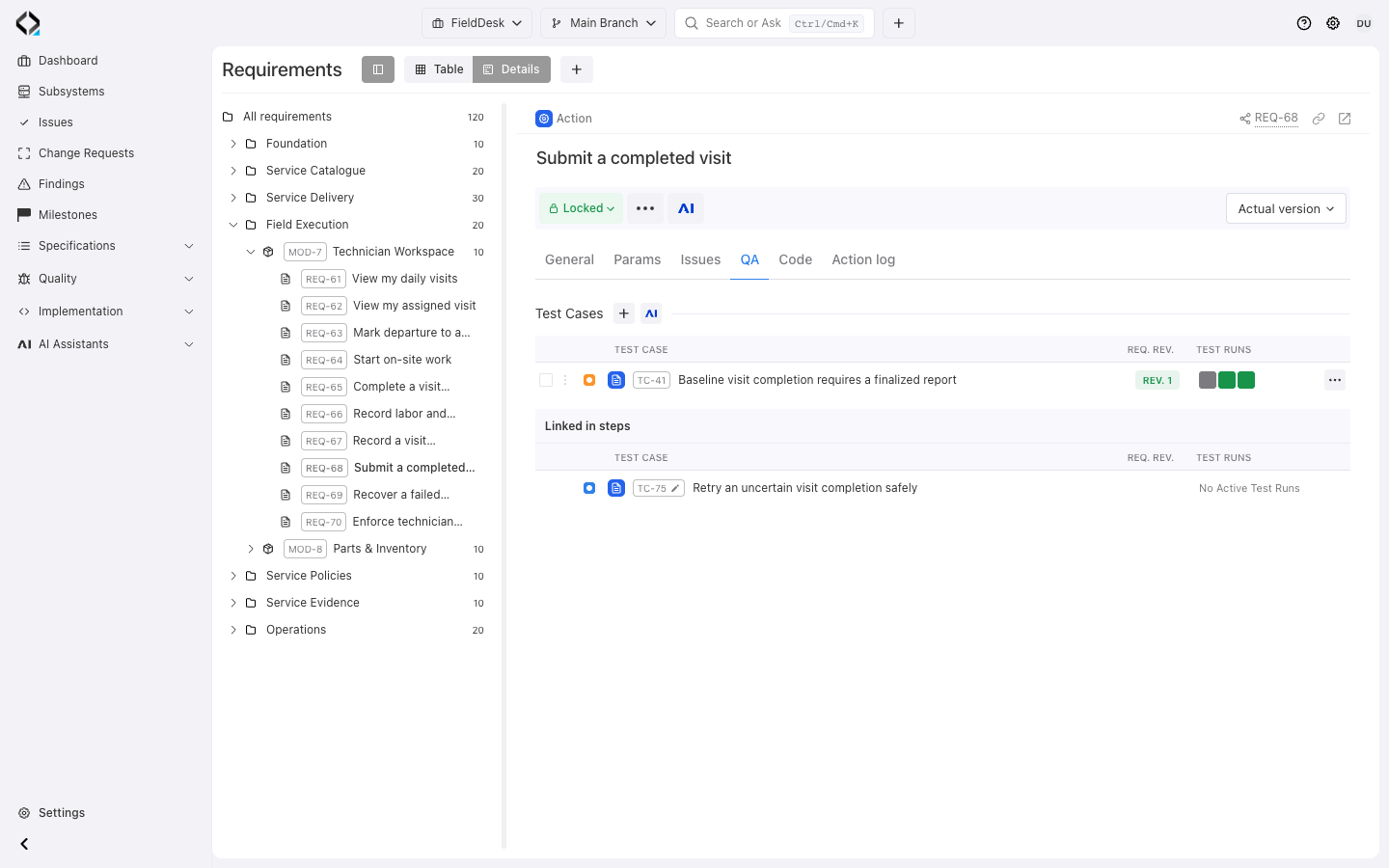Separate direct coverage from step references